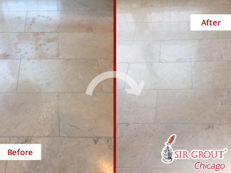 Before and After Picture of a Stone Cleaning Service in Chicago, IL