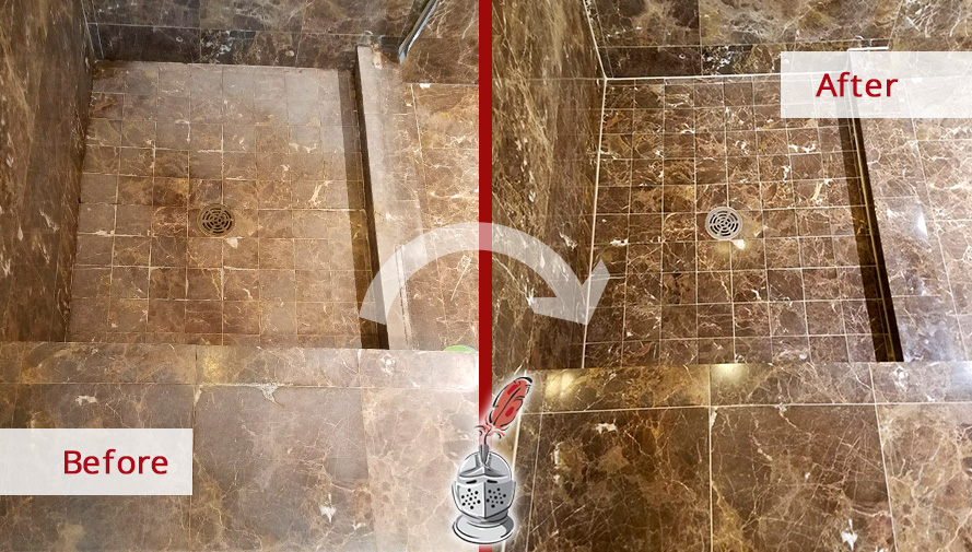Thanks to a Stone Cleaning Job in Lakeview, Il, This Shower Completely Regained Its Shiny Appearance 