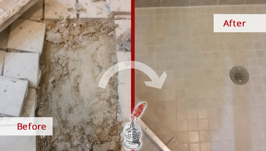 Before and after Image of This Shower Renewed after a Grout Sealing Job in Chicago, IL