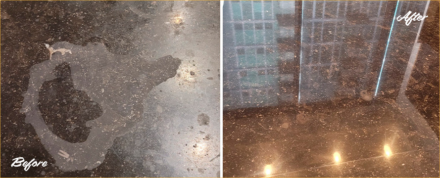 Limestone Countertop Before and After a Stone Polishing in Golden Coast