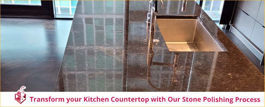 Stone Countertop Before and After a Stone Polishing in Golden Coast