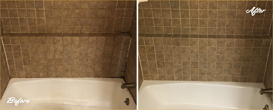 Tub Before and After a Superb Grout Sealing in Avondale, IL