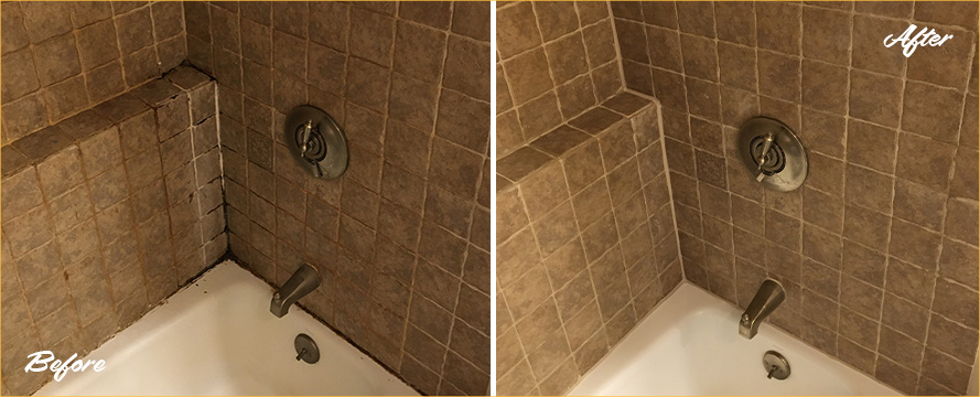 Shower Before and After a Superb Grout Sealing in Avondale, IL