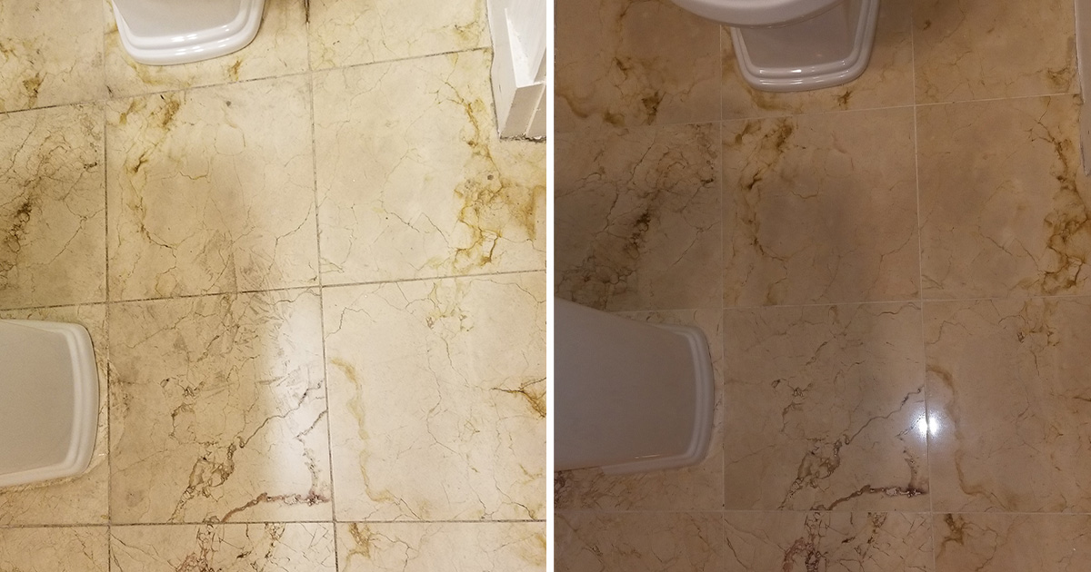 Marble Bathroom Floor in Chicago Got Restored by Our Stone Cleaning Company