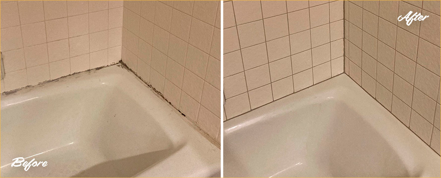 Shower Joints Before and After a Grout Cleaning in Avondale