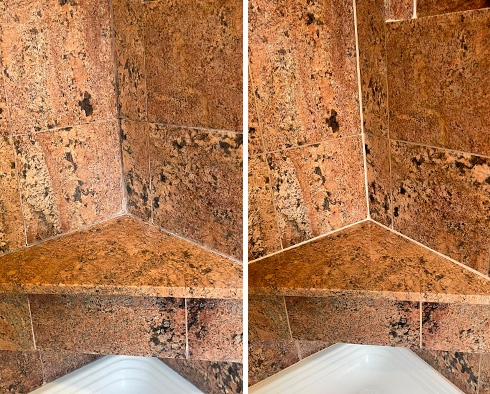 Shower Before and After Our Caulking Services in Glenview, IL