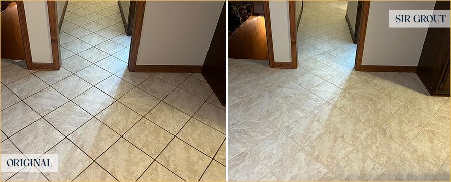 Tile Floor Before and After Our Avondale Grout Cleaning Service