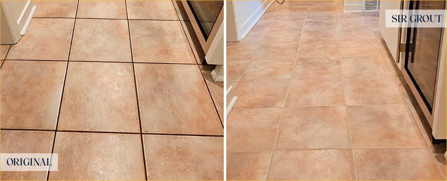 Floor Before and After a Superb Grout Sealing in Lake Forest, IL
