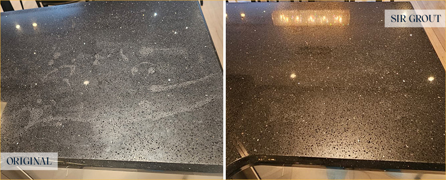 Countertop Before and After Our Chicago Stone Cleaning