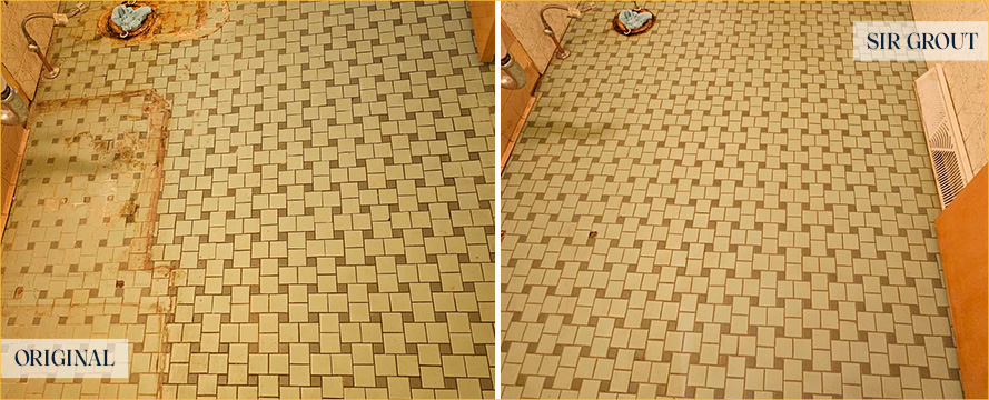 Shower Before and After an Excellent Grout Cleaning in Chicago, IL
