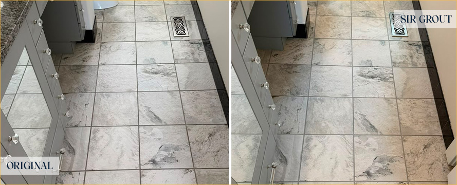 Floor Before and After a Superb Grout Sealing in Avondale, IL