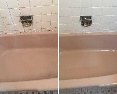 Shower Before and After Our Caulking Services in Golden Coast, IL