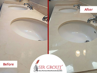 Before and After Picture of a Honing and Polishing Service in Lincoln Park, IL