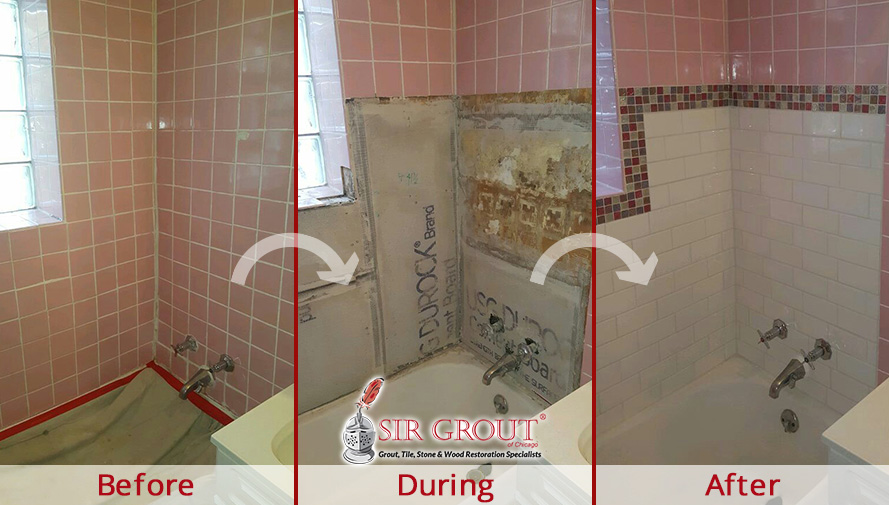 Before and After Picture of a Caulking Service in Lincoln Park, IL