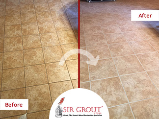 Before and After Picture of a Tile and Grout Cleaners in Chicago, IL