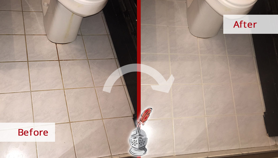 Aged And Dirty Bathroom Floor A, How To Clean The Grout On Bathroom Floor