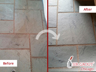 Before and after Picture of a Stone Sealing Job Done in Lake Forest, IL