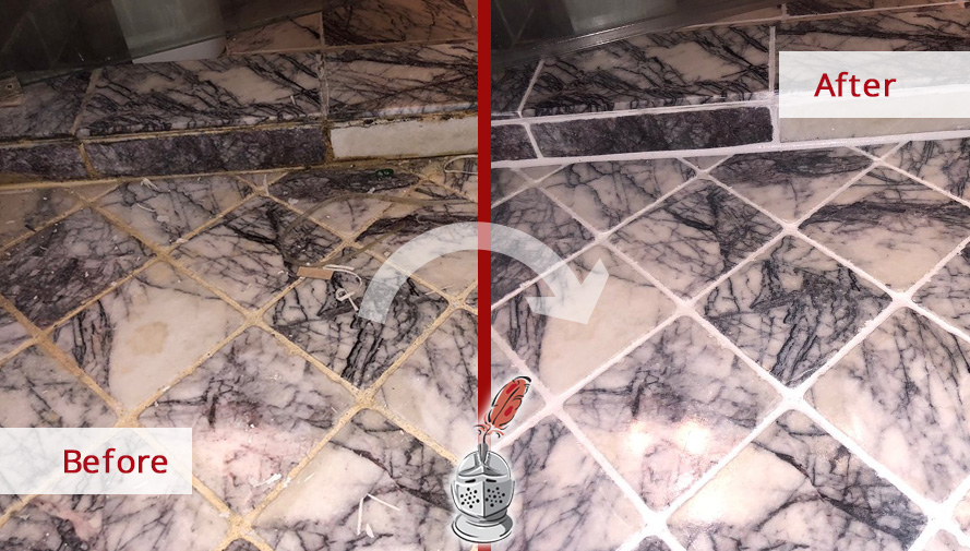 Before and after Picture of This Tile and Grout Cleaning Job in Chicago, Illinois That Gave a Beautiful Appearance to This Shower