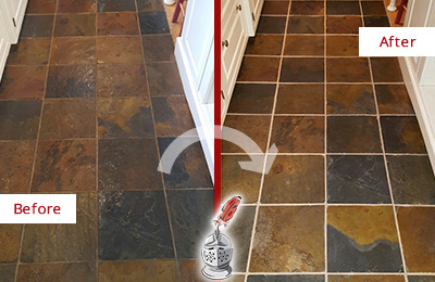Residential Slate Cleaning And Sealing, Ceramic Tile Grout Cleaning And Sealing