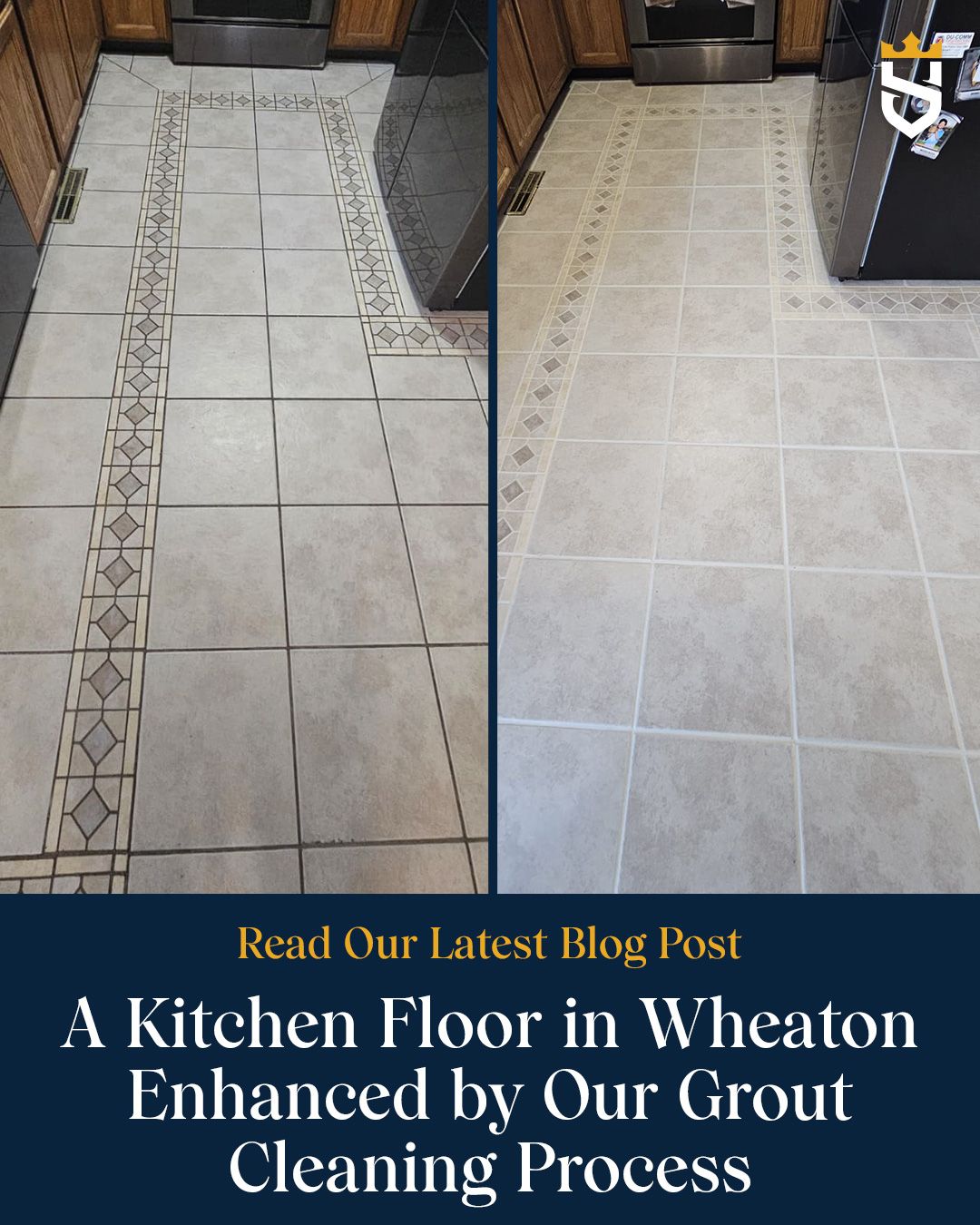 A Kitchen Floor in Wheaton Enhanced by Our Grout Cleaning Process