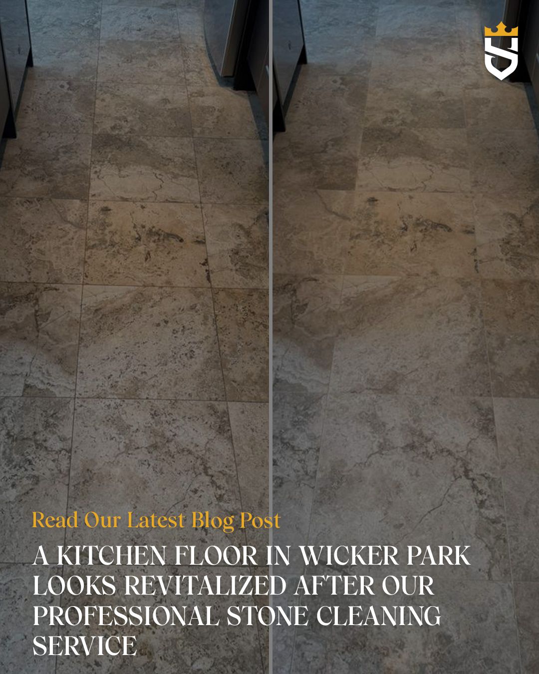 A Kitchen Floor in Wicker Park Looks Revitalized After Our Professional Stone Cleaning Service