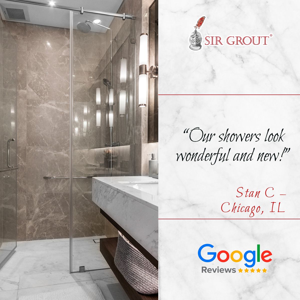 Our showers look wonderful and new!